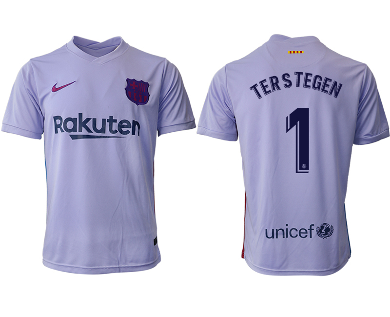 Men 2021-2022 Club Barcelona away aaa version purple #1 Soccer Jersey->barcelona jersey->Soccer Club Jersey